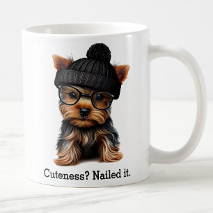 Caneca De Café Trendy Yorkie com Legal vibrações Hipsteres