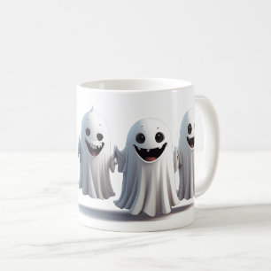 Caneca De Café Três Amigos Fantasmas de Desenho Animado Prontos p