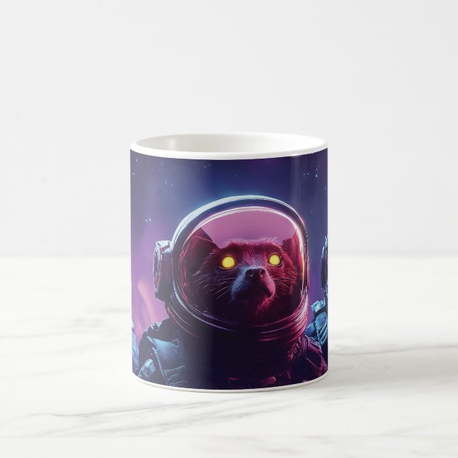 Caneca De Café Três Astro-Lêmures em Capacetes Espaciais - SciFi  (Centro)