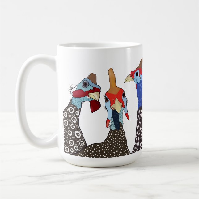 Caneca De Café Três Aves De Cabra De Guiné Cortadas (Esquerda)