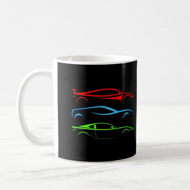 Caneca De Café Três Carros Desportivos (Esquerda)