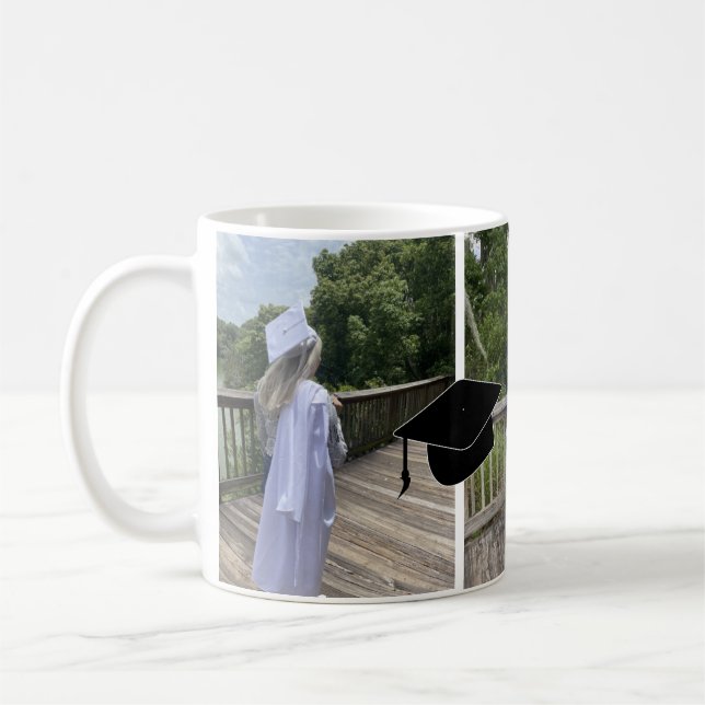 Caneca De Café Três Colagem de Graduação de Fotos (Esquerda)