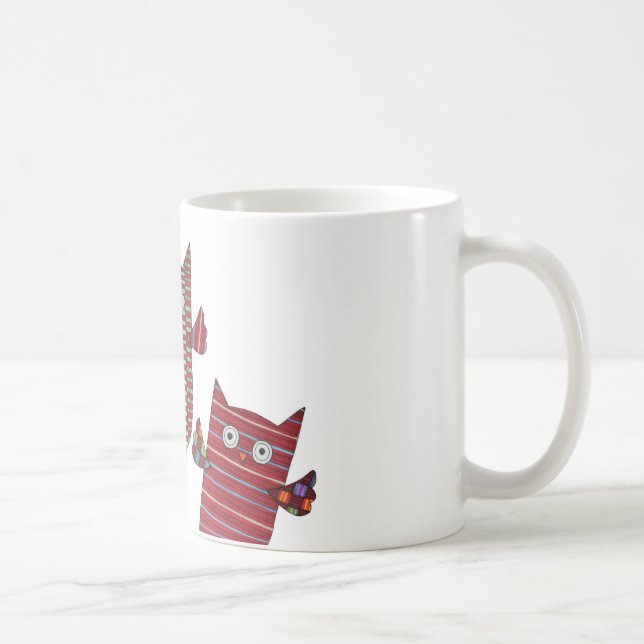 Caneca De Café Três Corujas Vermelhos Coffee Mug (Direita)