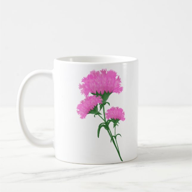 Caneca De Café Três cravos cor-de-rosa (Esquerda)
