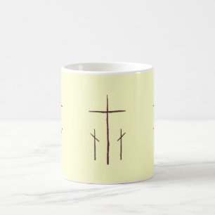 Caneca De Café Três cruzes cristãs do Calvário