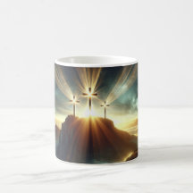 Três Cruzes numa Paisagem Celestial