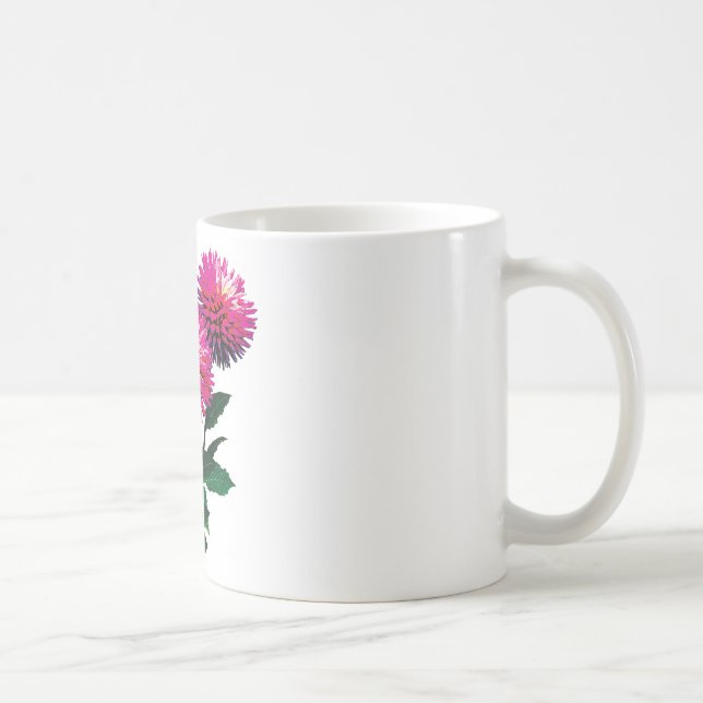 Caneca De Café Três Dahlias Rosa (Direita)