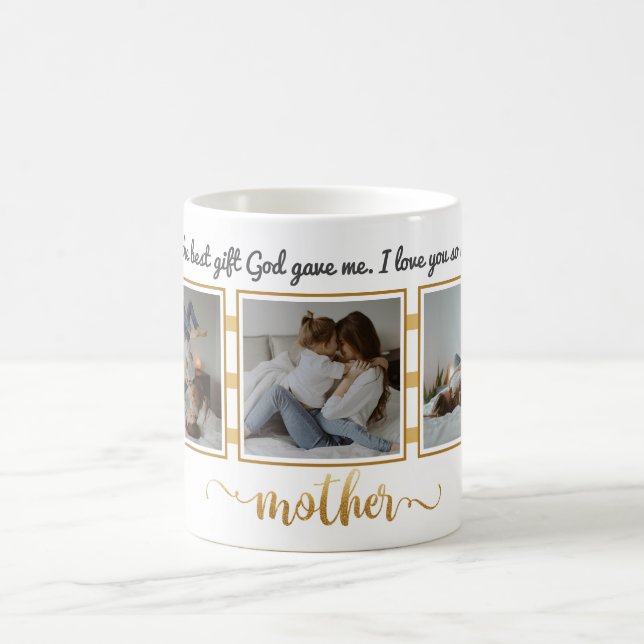 Caneca De Café Três Dias de as mães de Colagem de Fotografias com (Centro)