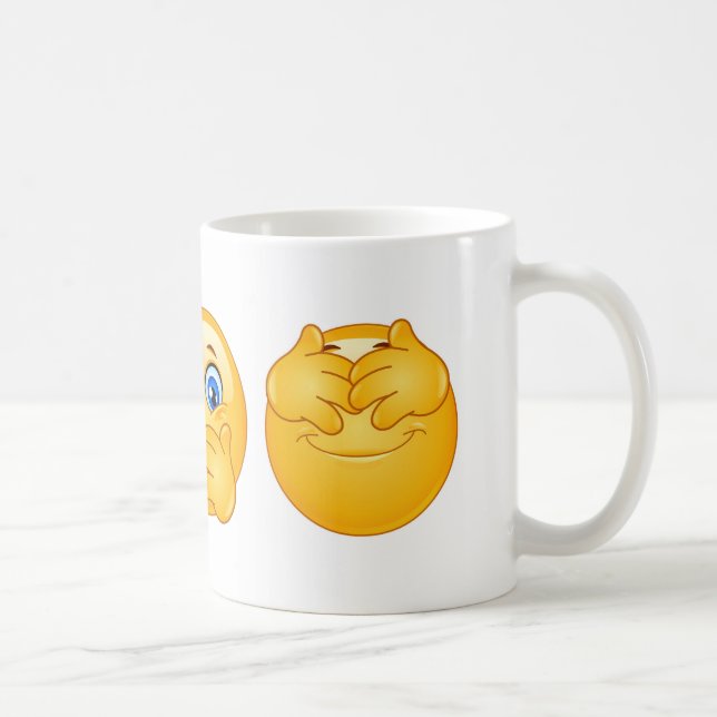 Caneca De Café três emojis sábios (Direita)