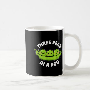 Caneca De Café Três Ervilhas Engraçadas Em Um D Fofo Kawaii