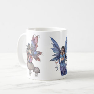 Caneca De Café Três Fadas Roxas e Azuis por Molly Harrison