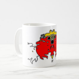 Caneca De Café Três Fantasmas Soprando (Vermelho)
