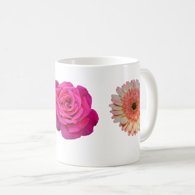 Caneca De Café Três flores padrão (Frente Esquerda)