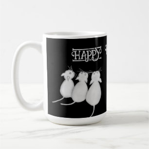 Caneca De Café Três Gatos, Abóbora e Aranha Halloween