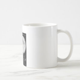 Caneca De Café Três gatos pretos e a lua