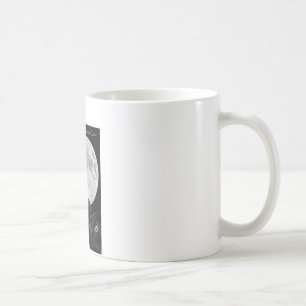 Caneca De Café Três gatos pretos e a lua