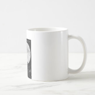Caneca De Café Três gatos pretos e a lua