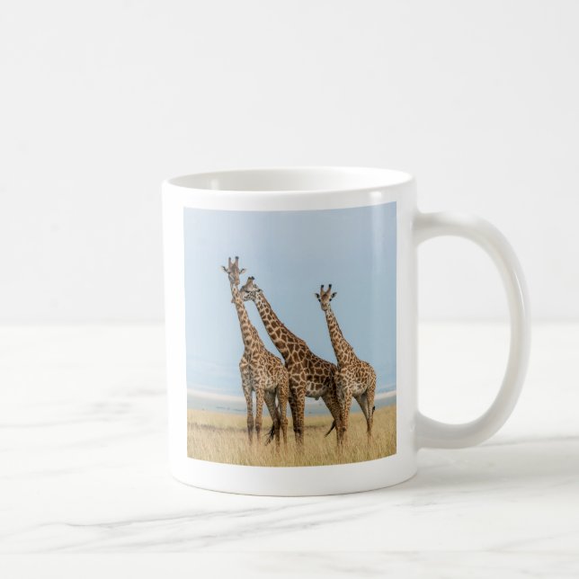 Caneca De Café Três girafas posando (Direita)