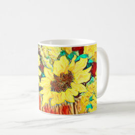 Caneca De Café Três girassóis
