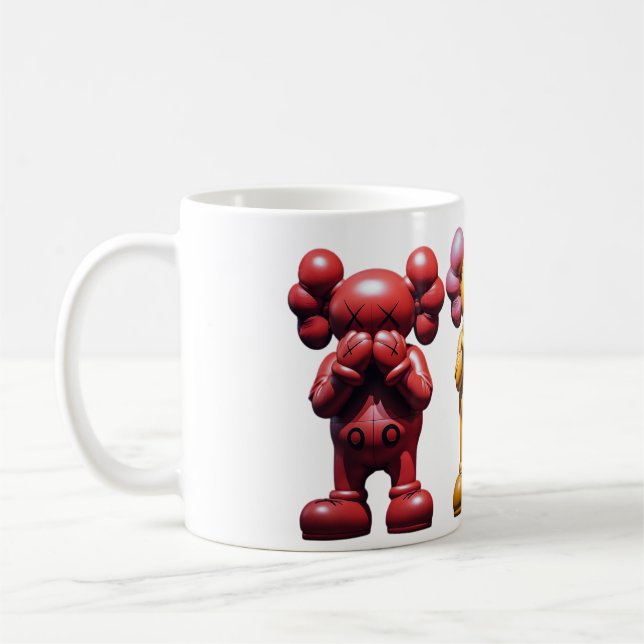 Caneca De Café Três Kaws (Esquerda)