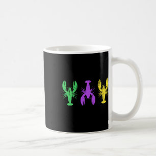Caneca De Café Três Lagostas Em Mardi Gras Flag Colors New Orlea