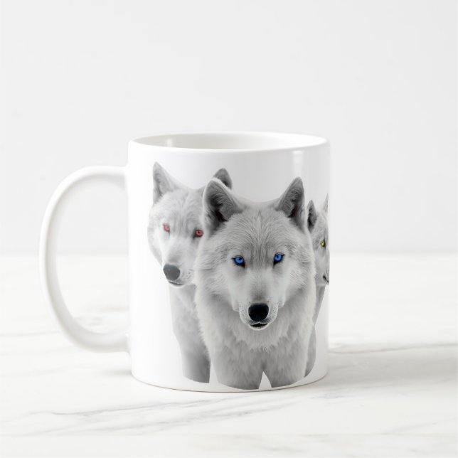 Caneca De Café Três Lobos Brancos (Esquerda)