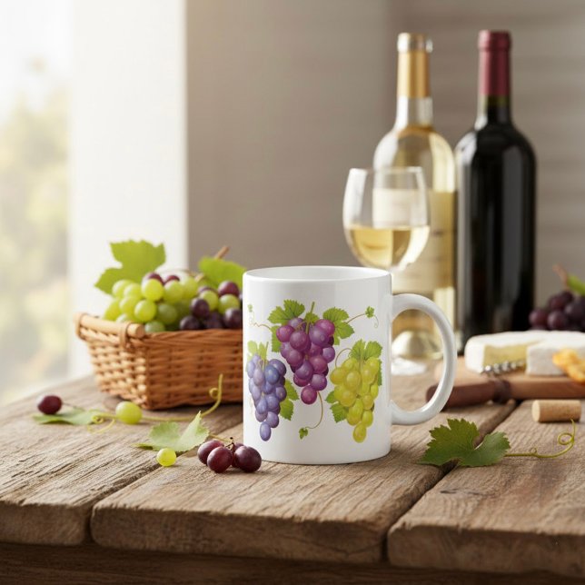 Caneca De Café Três Molhos De Uvas (Criador carregado)