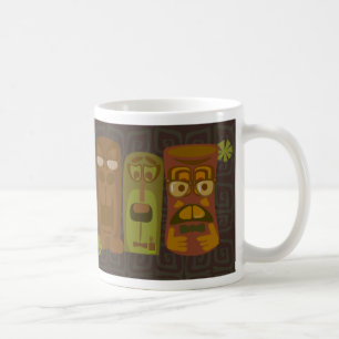 Caneca De Café Três Nerd Tiki — Retro Cartoon Vintage Art