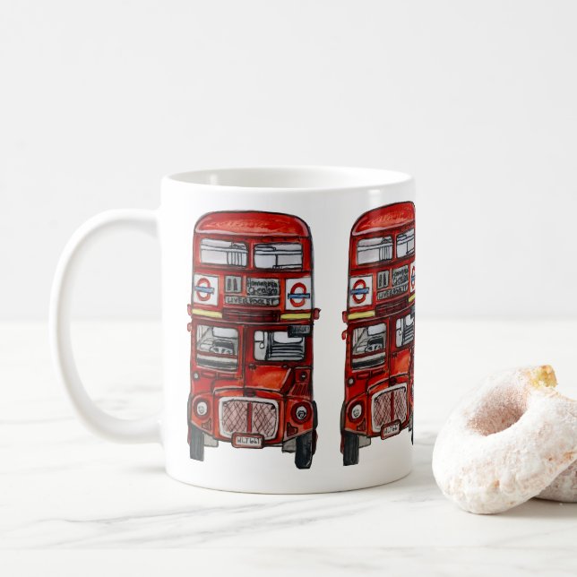 Caneca De Café Três Ônibus (Com Donut)