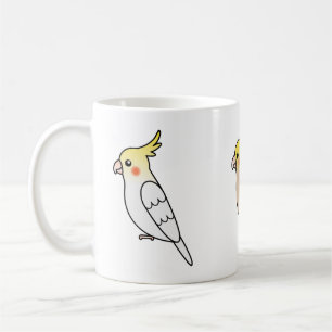 Caneca De Café Três Pássaros de Cartoon de Cockatiel