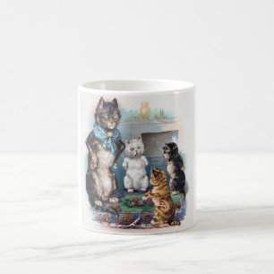 Caneca De Café Três Pequenos Gatinhos e Mãe, Louis Wain