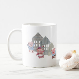 Caneca De Café Três Pequenos Porcos com suas Casas