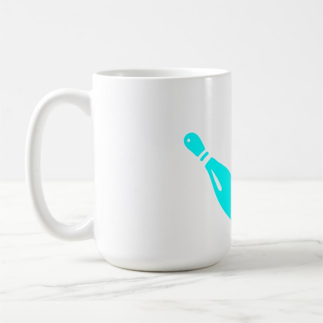 Caneca De Café Três Pinos de Boliche Azul Água (Esquerda)