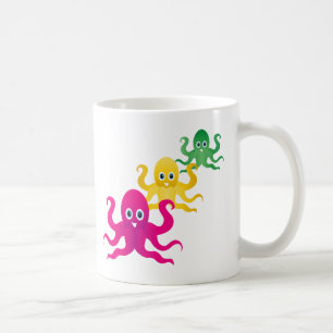 Caneca De Café Três polvos engraçados