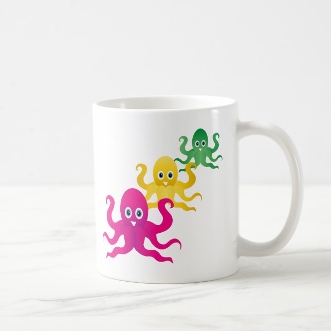 Caneca De Café Três polvos engraçados (Direita)
