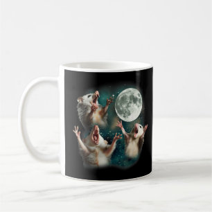 Caneca De Café Três Possum Lua 3 Gambá Engraçado Estranho Meme Am