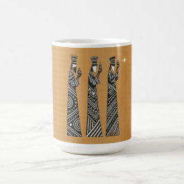 Caneca De Café Três Reis Magos Natal Preto e Branco Natividade