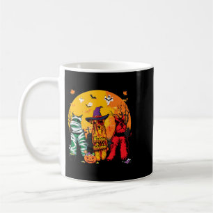 Caneca De Café Três Schnauzer Dia das Bruxas Lua Cheia