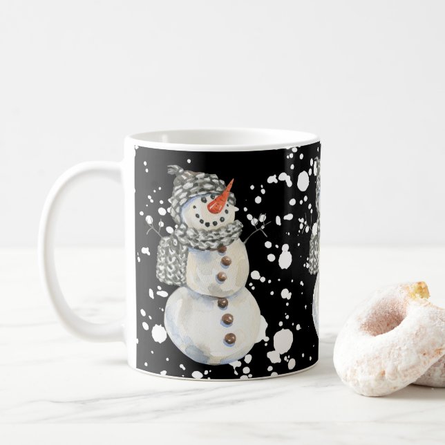 Caneca De Café TRÊS SNOWMAN Mug (Com Donut)