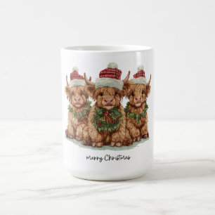 Caneca De Café Três Vacas das Terras Altas com Grinalda e Chapéus