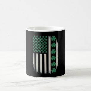 Caneca De Café Trevo de Bandeira Americana dos EUA Dia de São Pat