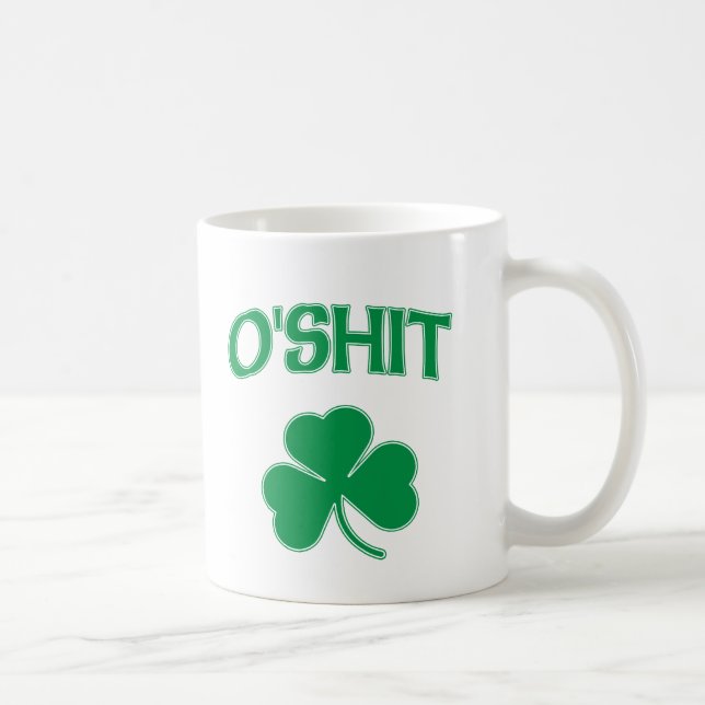 Caneca De Café Trevo de O'Shit Irsh (Direita)