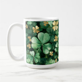 Caneca De Café Trevo de Ouro Verde Dia de São Patrício