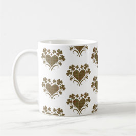 Caneca De Café Trevo de Quatro Folhas em Xadrez Oliva Clássico Cl