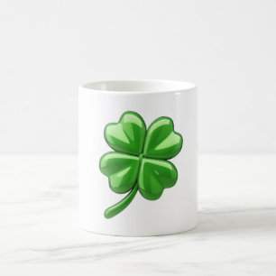 Caneca De Café Trevo de quatro folhas sortudo