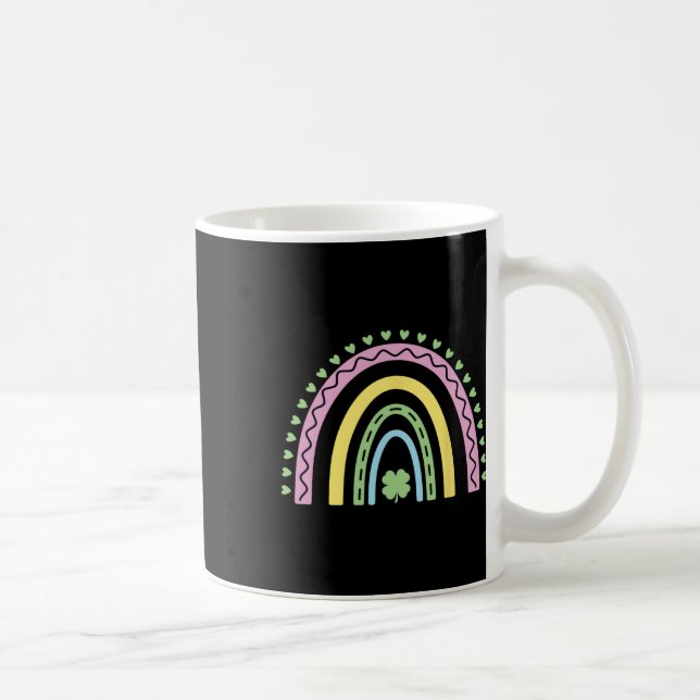 Caneca De Café Trevo de quatro folhas verde arco-íris dia de São  (Direita)