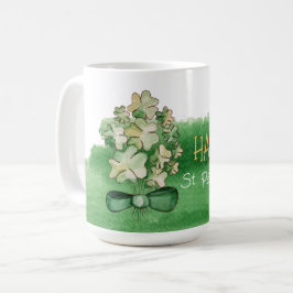 Caneca De Café Trevo de Shamrock Aquarela