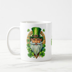 Caneca De Café Trevo e Ferradura de Cavalinho do Leprechaun Irlan