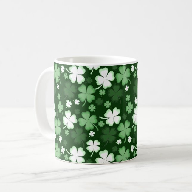 Caneca De Café Trevo Verde, Dia de São Patrício (Frente Esquerda)