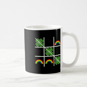Caneca De Café Trevos e Arco-íris Jogo da Velha Sorte São Patríci